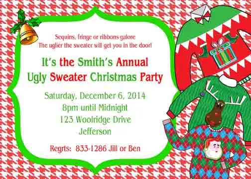 UGLY SWEATERS 2  CUSTOM INVITATION