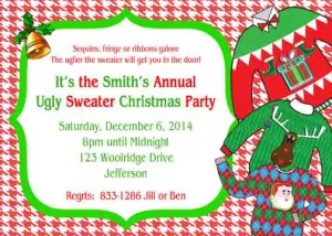 UGLY SWEATERS 2  CUSTOM INVITATION