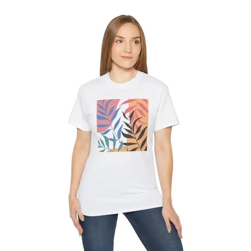 Ultra Cotton Tee with Abstract Foliage Vibes