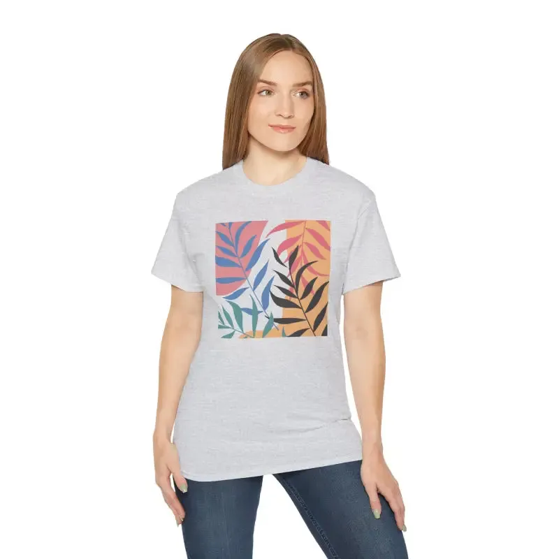 Ultra Cotton Tee with Abstract Foliage Vibes