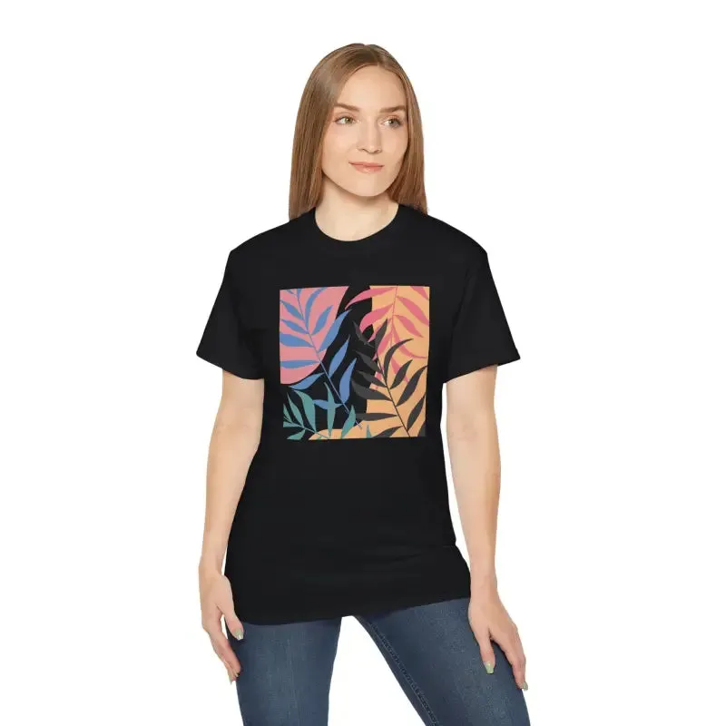 Ultra Cotton Tee with Abstract Foliage Vibes