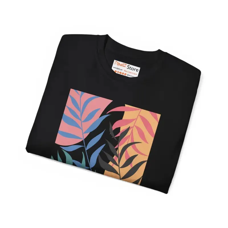 Ultra Cotton Tee with Abstract Foliage Vibes