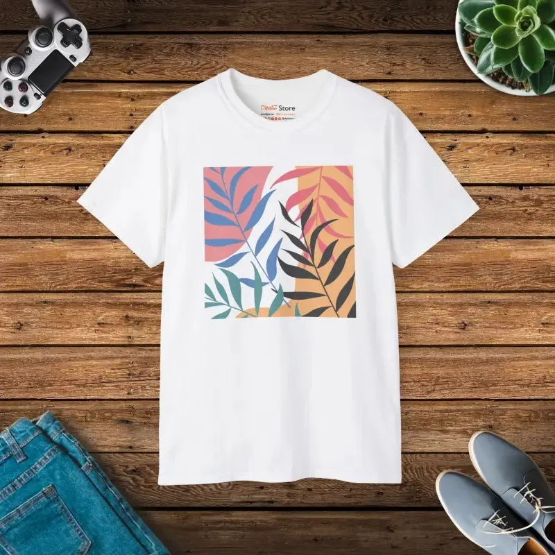 Ultra Cotton Tee with Abstract Foliage Vibes