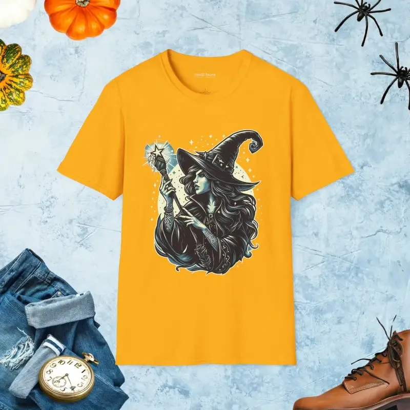 Unleash Magic with Halloween Witch Unisex Softstyle Tee