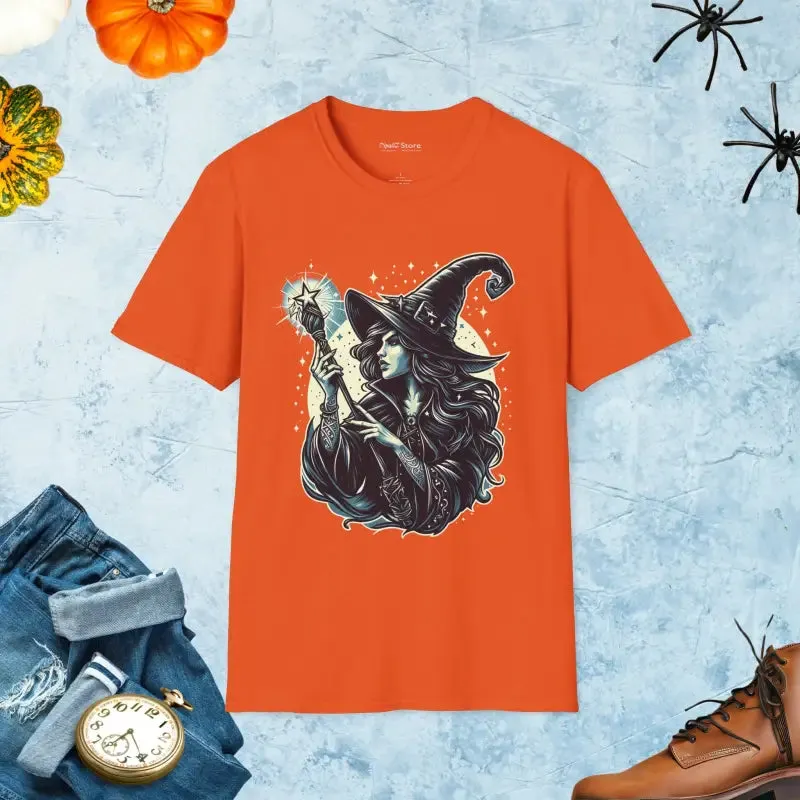 Unleash Magic with Halloween Witch Unisex Softstyle Tee