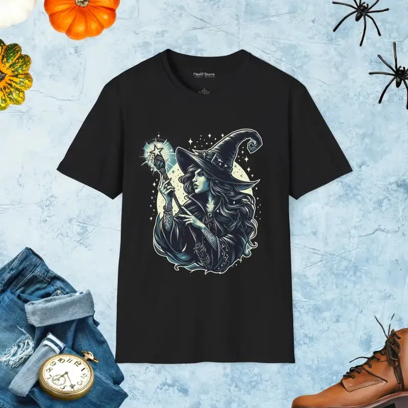 Unleash Magic with Halloween Witch Unisex Softstyle Tee