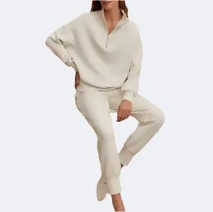Varley Slim Zip Hem Pant (29.5") - Ivory Marl