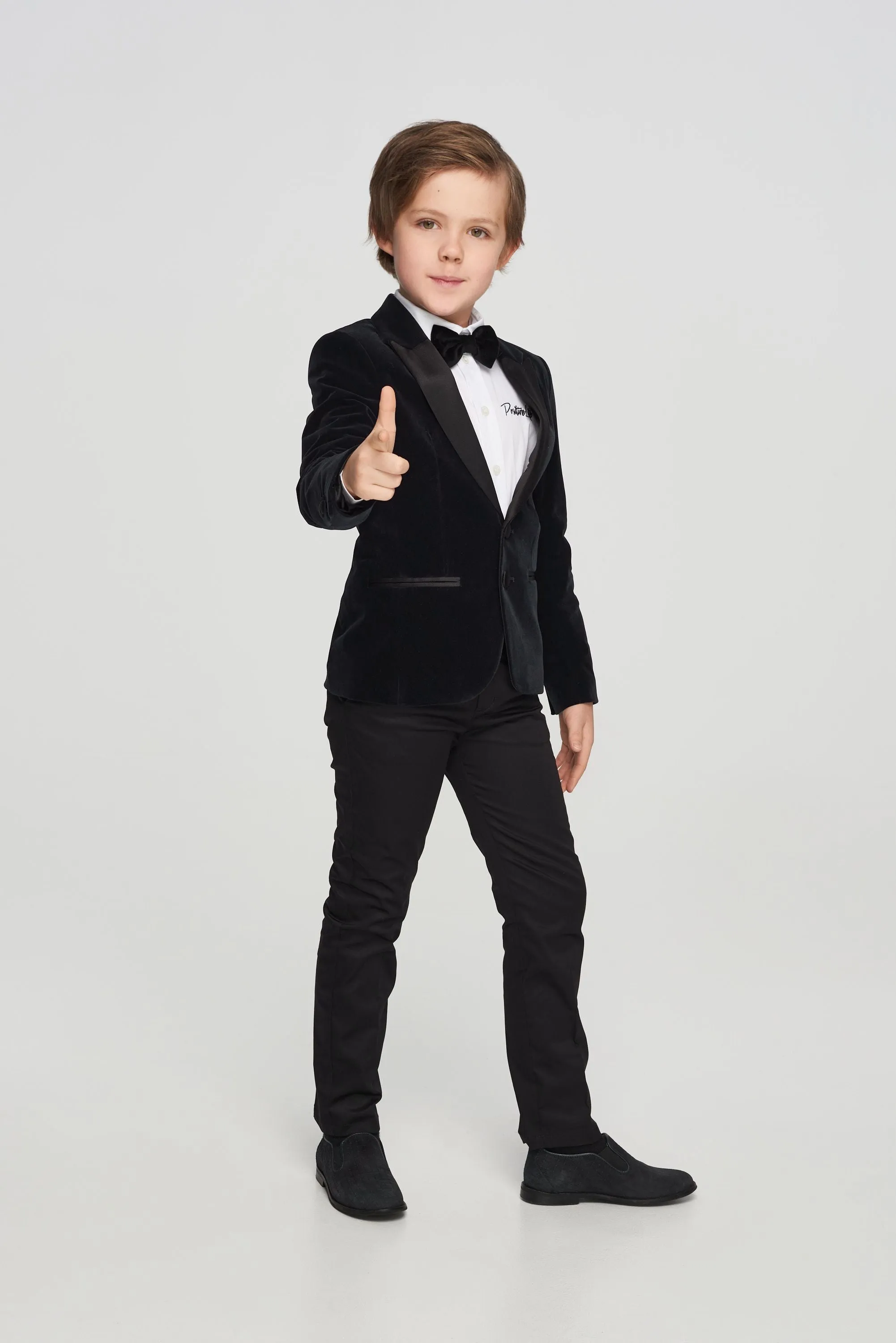 Velvet Tuxedo Blazer, Black