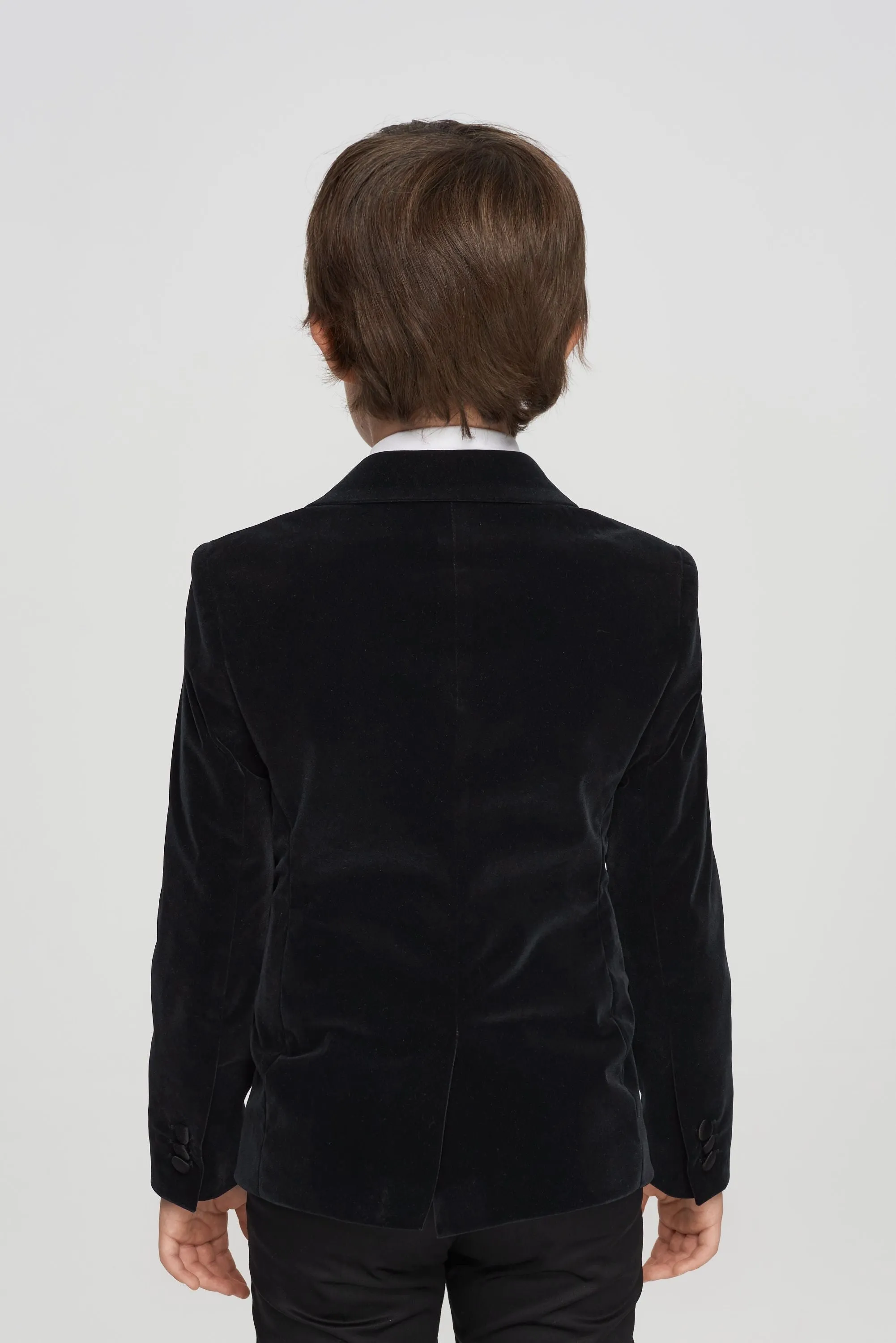 Velvet Tuxedo Blazer, Black