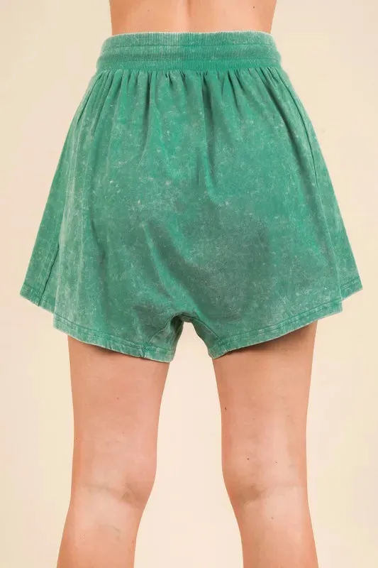 VERY J Mineral Washed Comfy Baggy Shorts