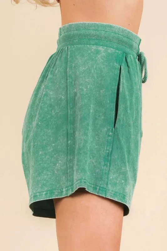 VERY J Mineral Washed Comfy Baggy Shorts