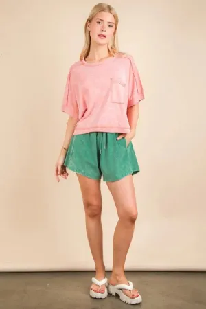 VERY J Mineral Washed Comfy Baggy Shorts