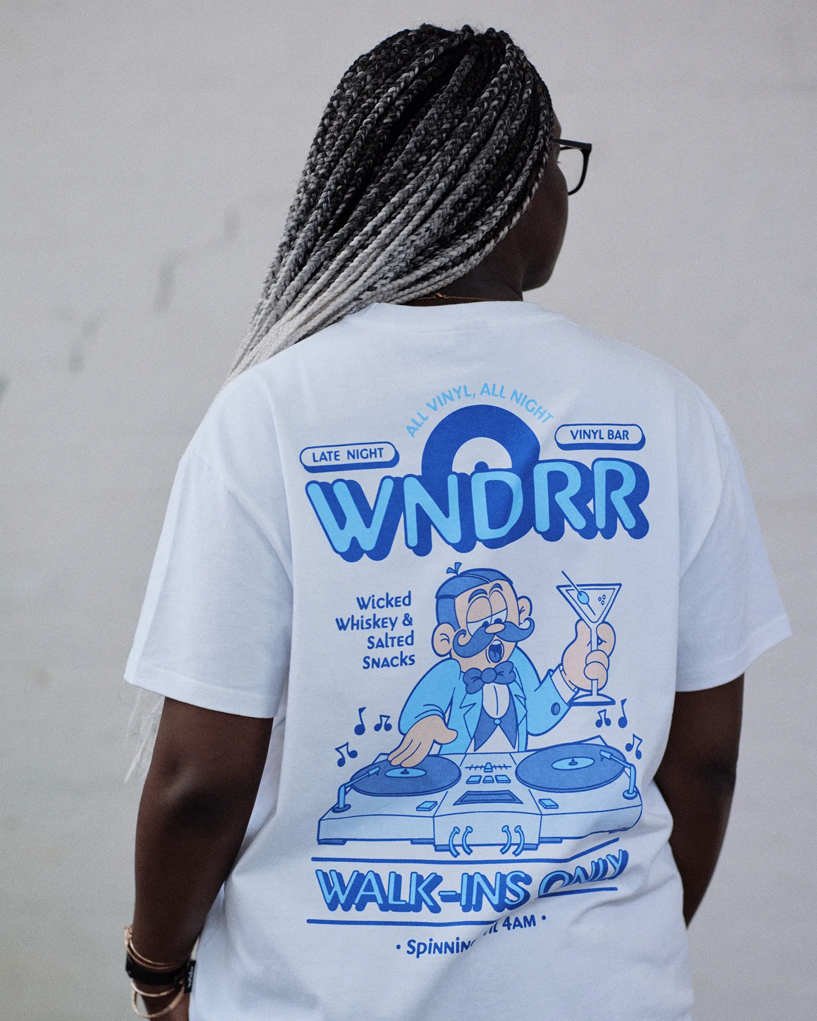 VINYL BAR BOX FIT TEE - WHITE