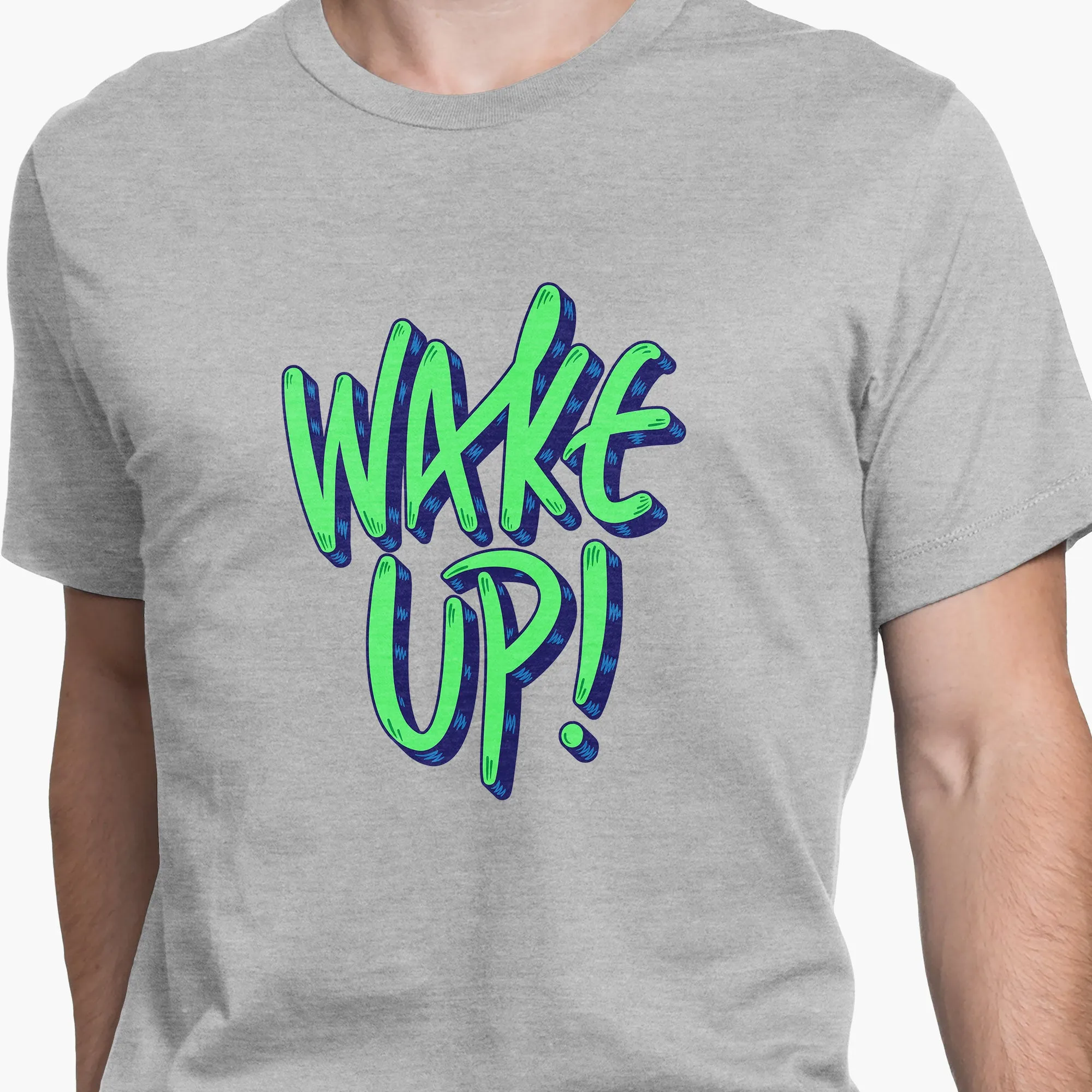 Wake Up Round-Neck Unisex-T-Shirt
