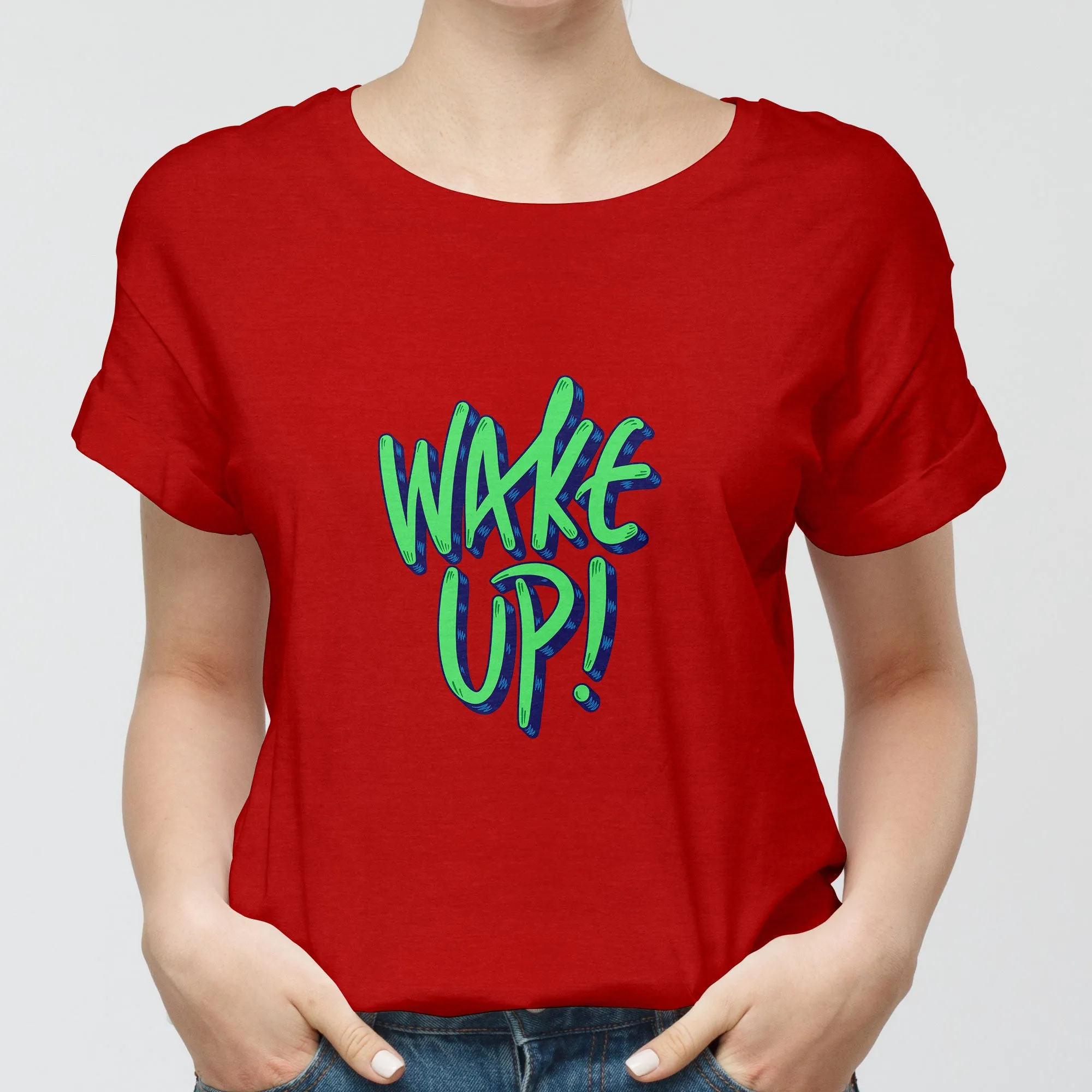 Wake Up Round-Neck Unisex-T-Shirt