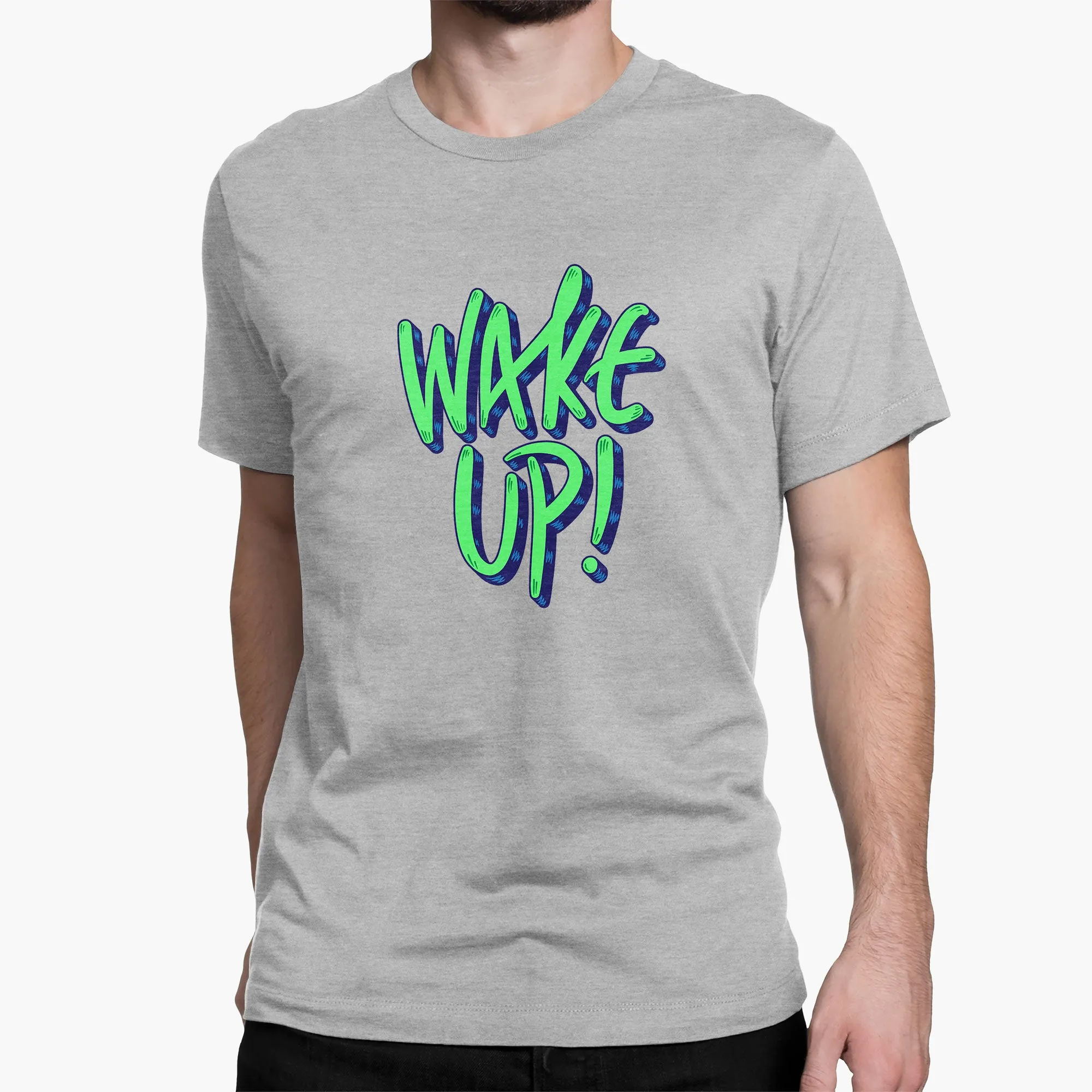 Wake Up Round-Neck Unisex-T-Shirt