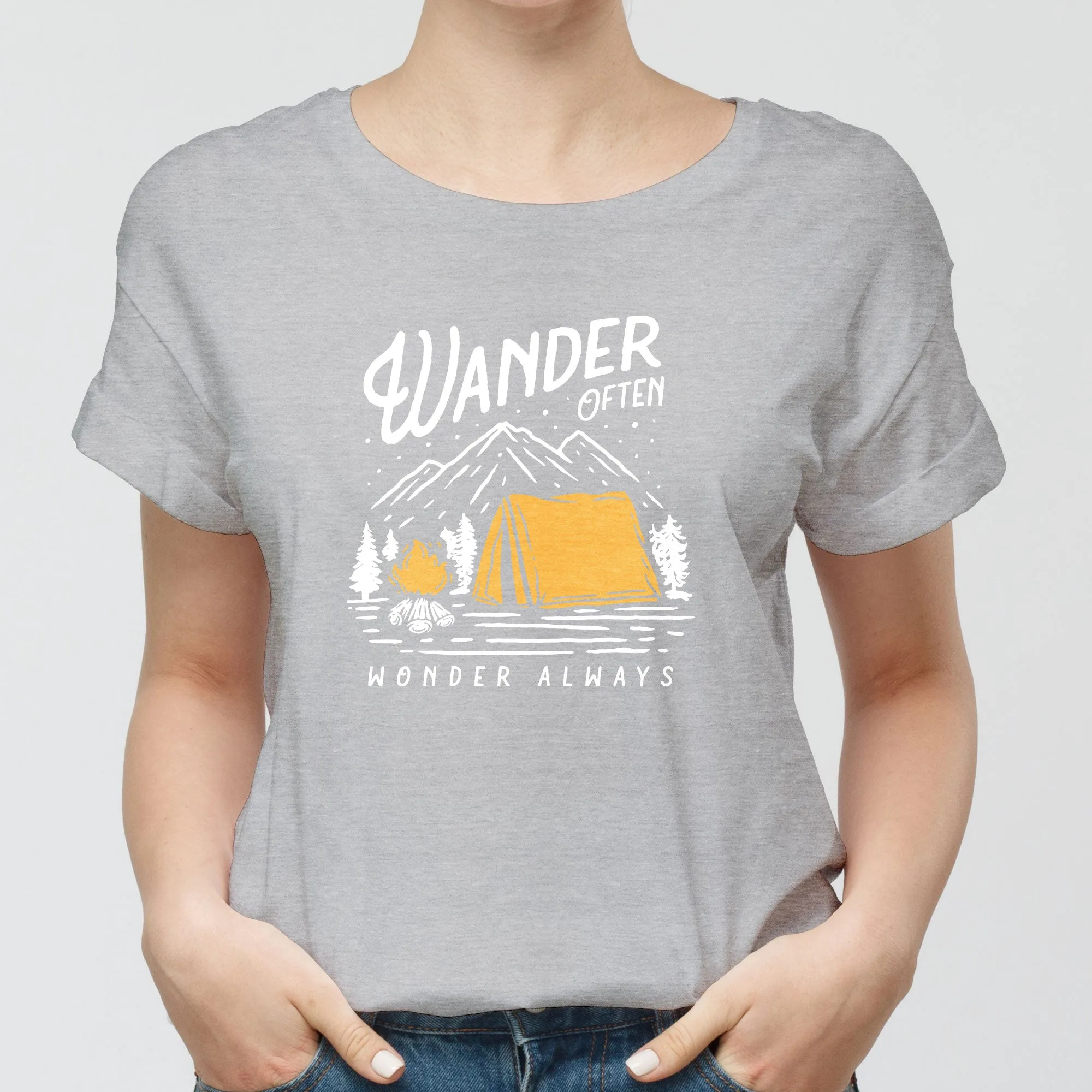 Wander Often Wonder Always (Light) Round-Neck Unisex-T-Shirt