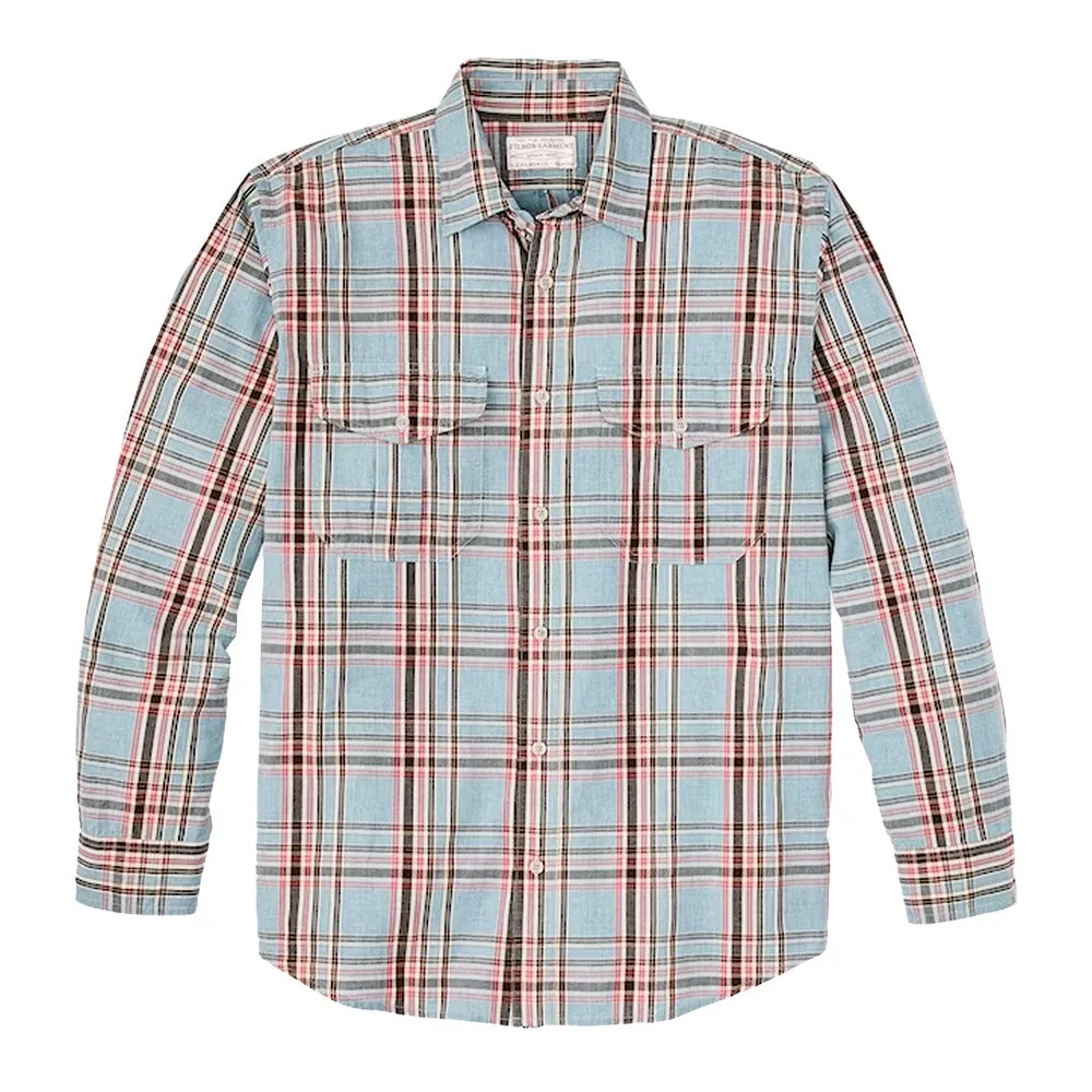 Washed Feather Cloth Shirt | Blue Red Natural Plaid