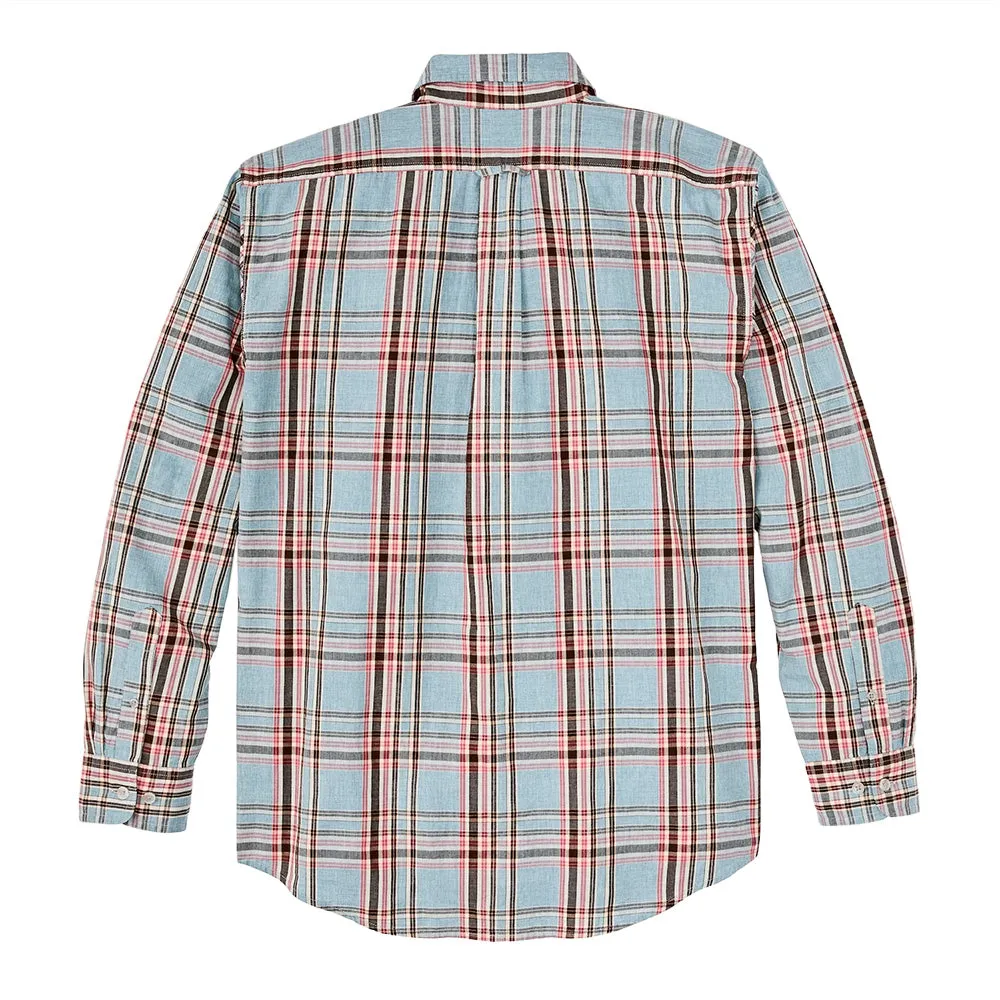 Washed Feather Cloth Shirt | Blue Red Natural Plaid