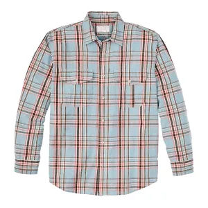 Washed Feather Cloth Shirt | Blue Red Natural Plaid
