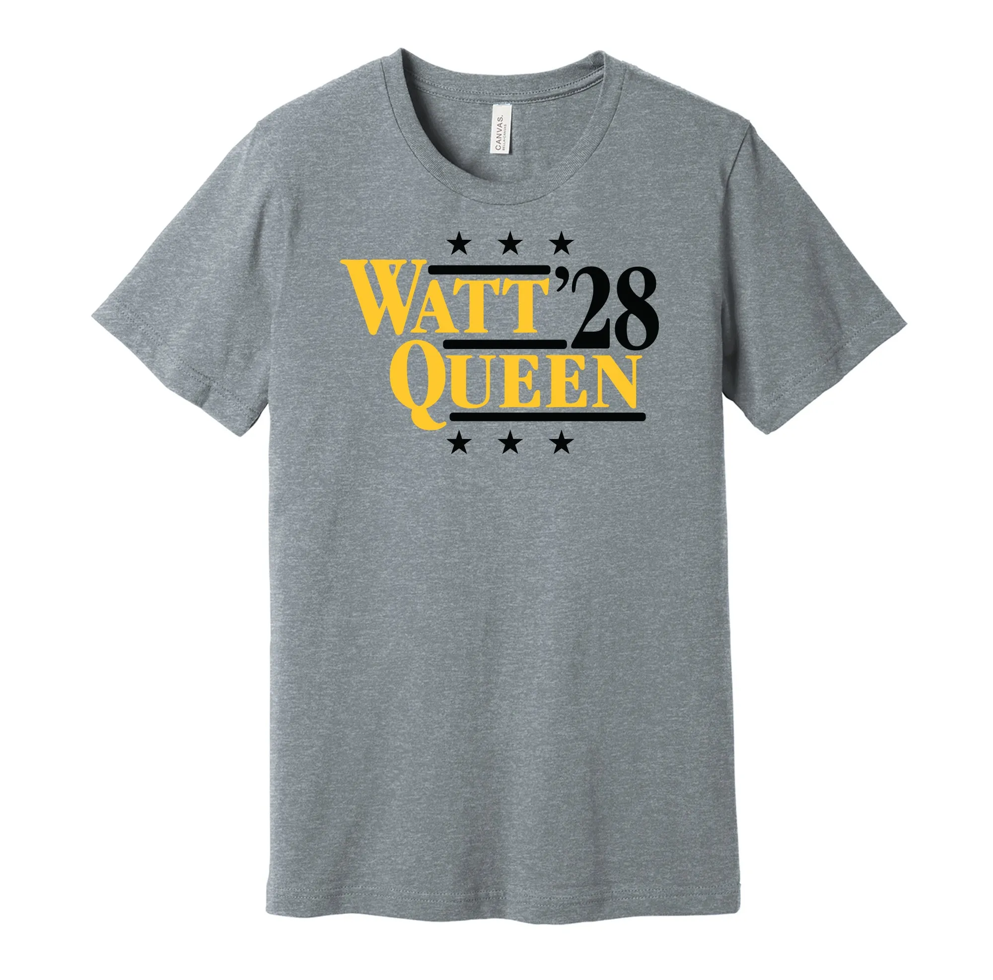 Watt & Queen '28 - Pittsburgh Football Legends Political Campaign Parody T-Shirt - Hyper Than Hype Shirts