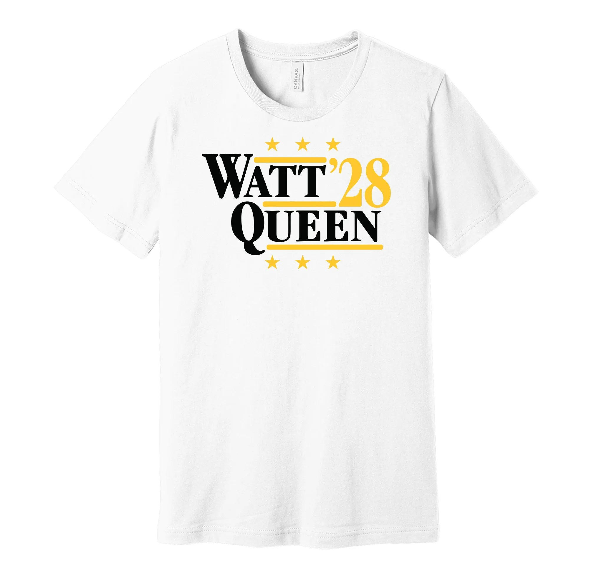Watt & Queen '28 - Pittsburgh Football Legends Political Campaign Parody T-Shirt - Hyper Than Hype Shirts