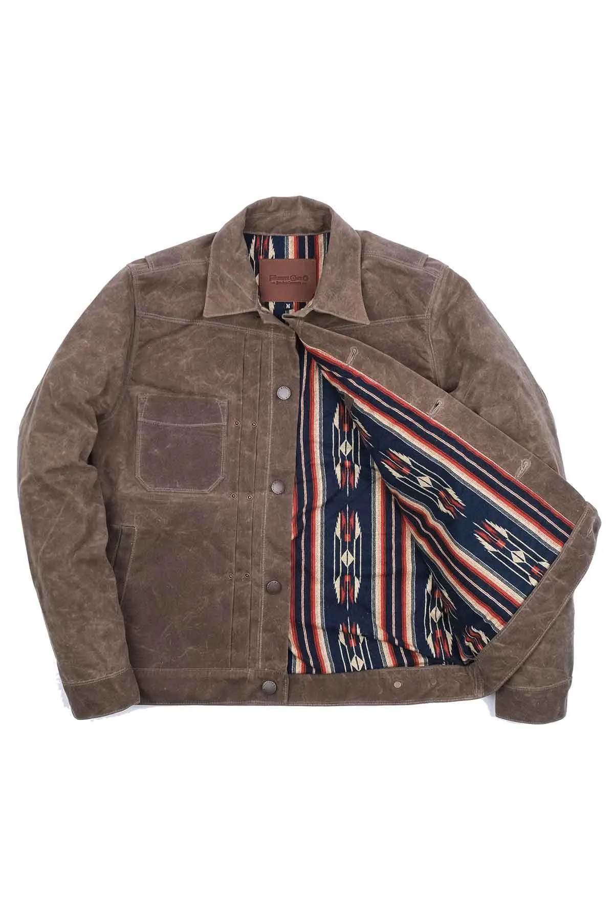 WAXED RIDERS JACKET - OAK/NAVY