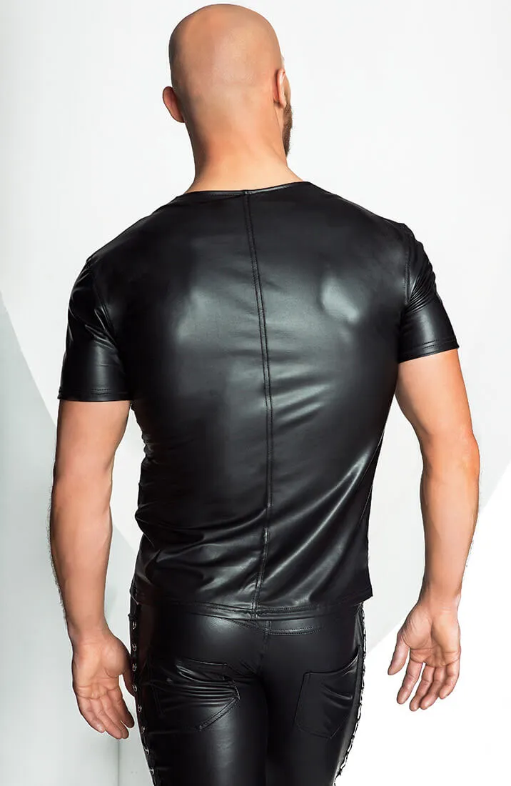 Wet look t-shirt with mesh inserts - My Will