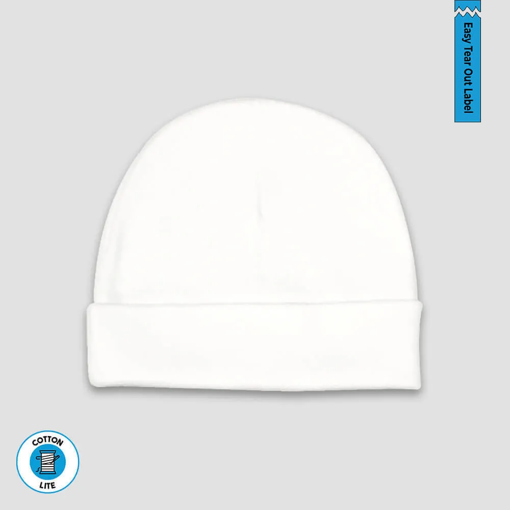 White 100% Cotton Baby Beanie Hat!