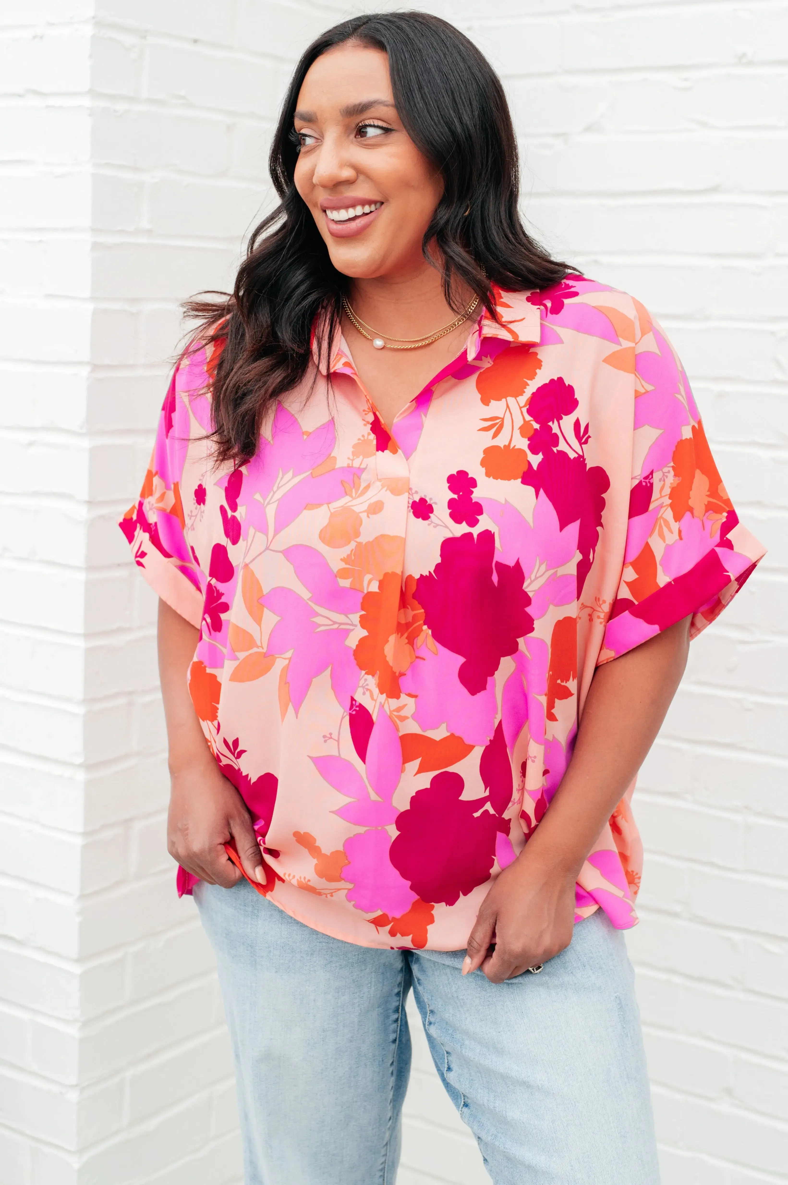 White Birch Hazy Cosmic Jive Relaxed Blouse