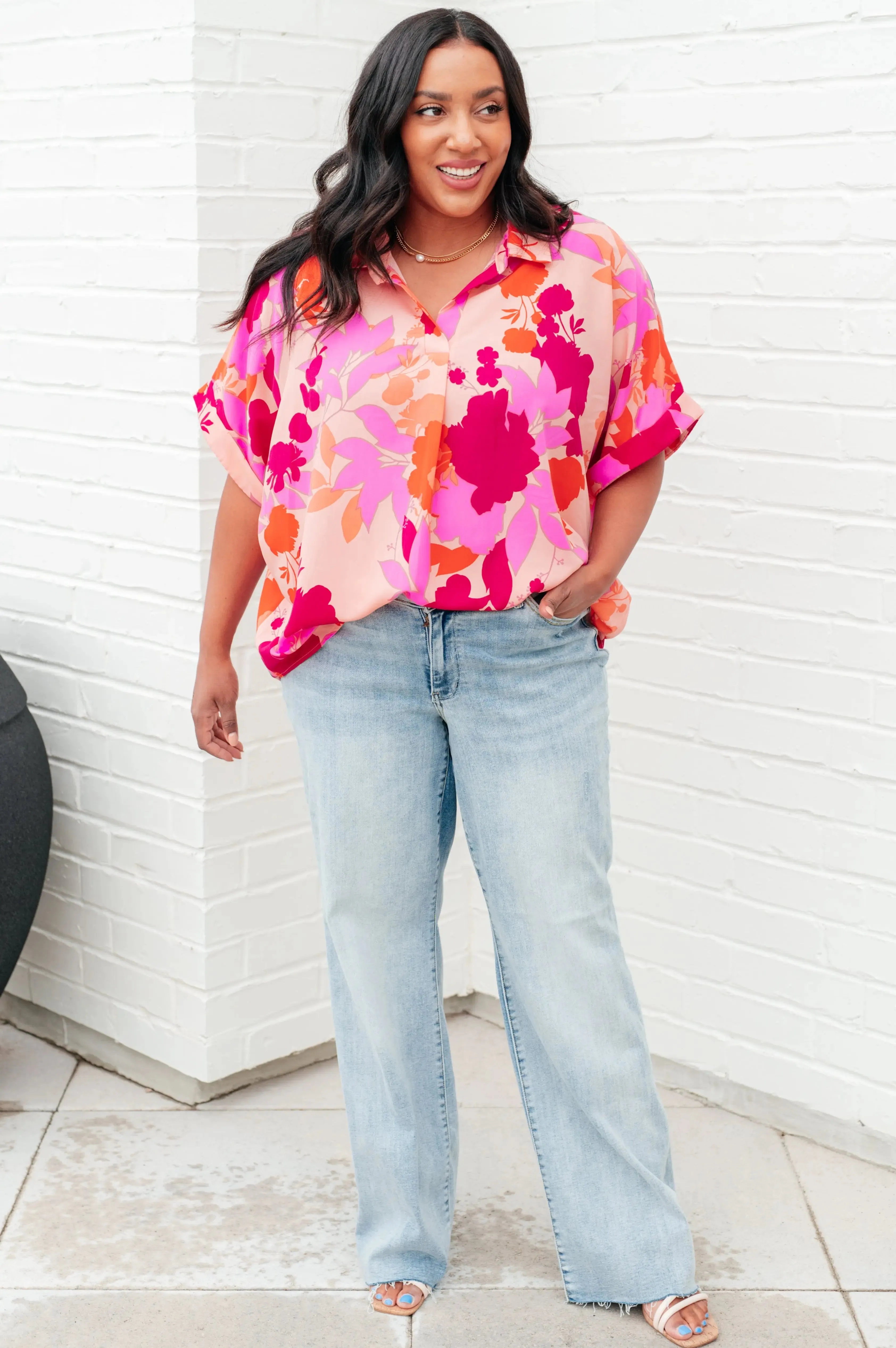 White Birch Hazy Cosmic Jive Relaxed Blouse