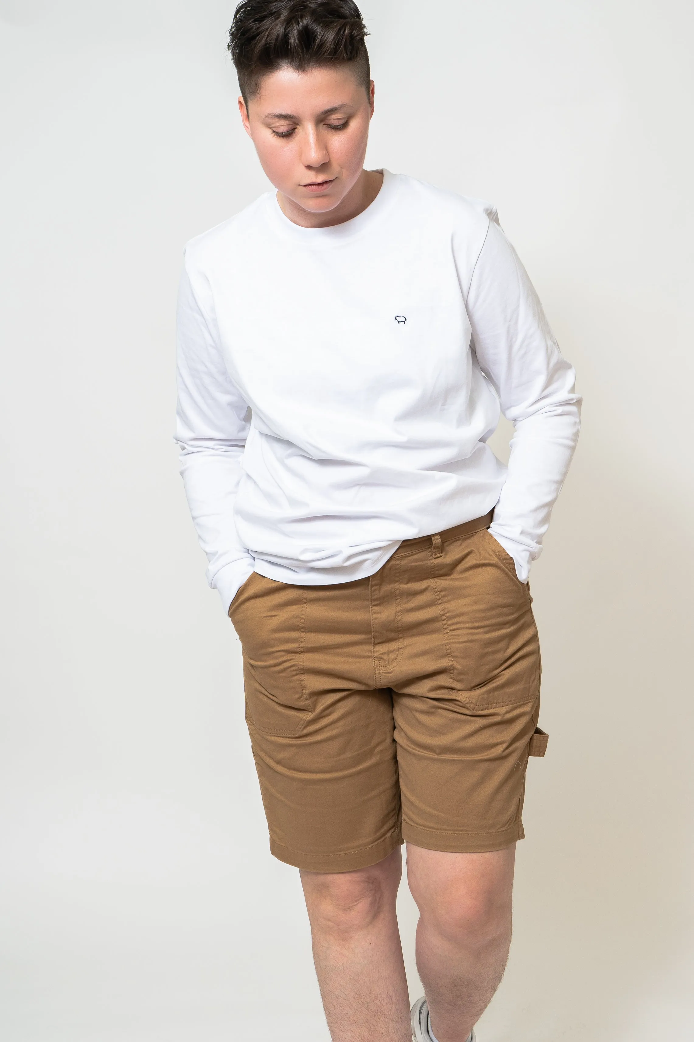 White Long Sleeve Crew