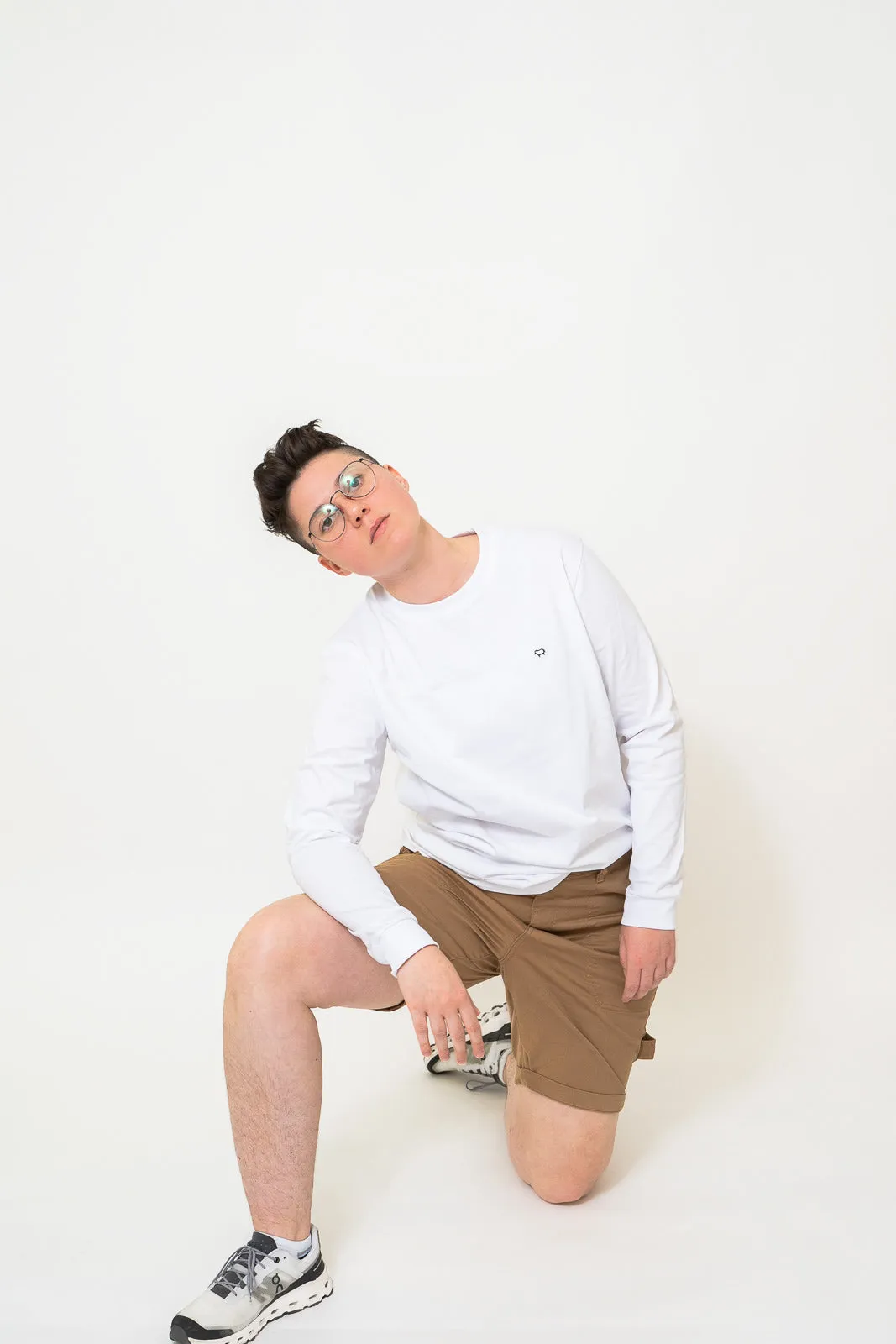 White Long Sleeve Crew
