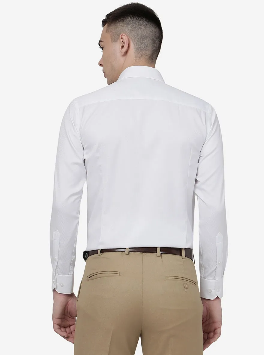 White Solid Slim Fit Formal Shirt | Greenfibre