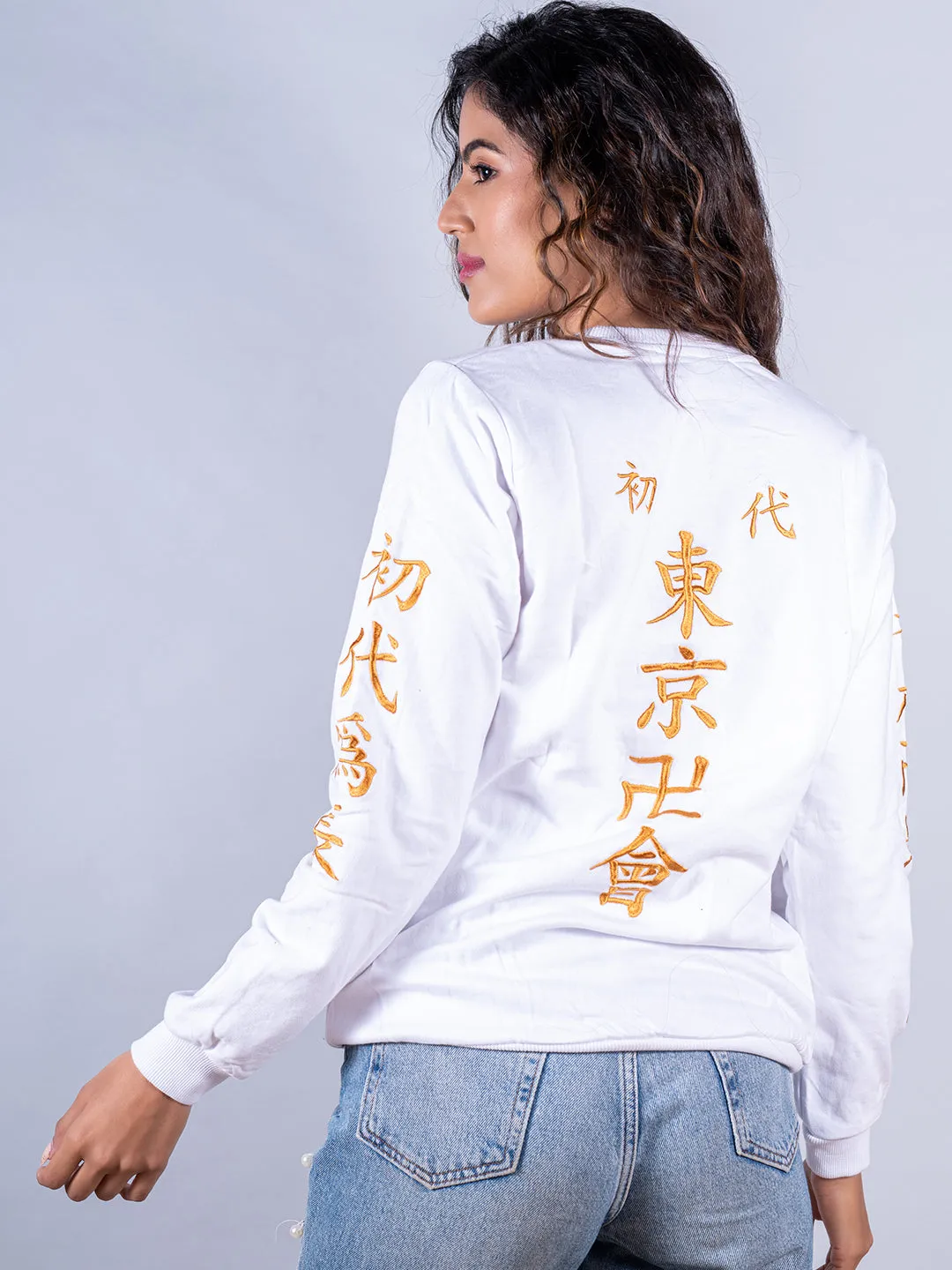 White Tokyo Manji Anime Sweatshirt For Women