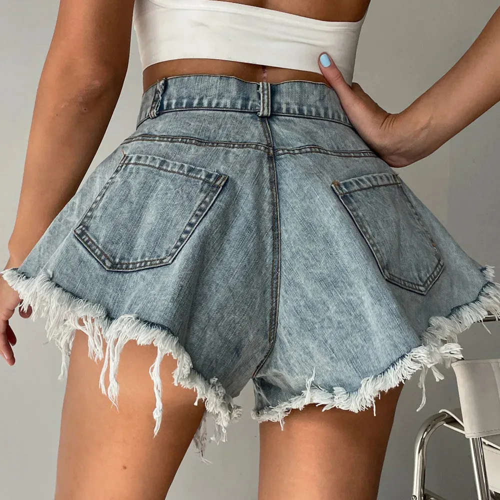 Wide Leg Denim Summer Shorts
