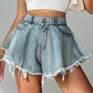 Wide Leg Denim Summer Shorts