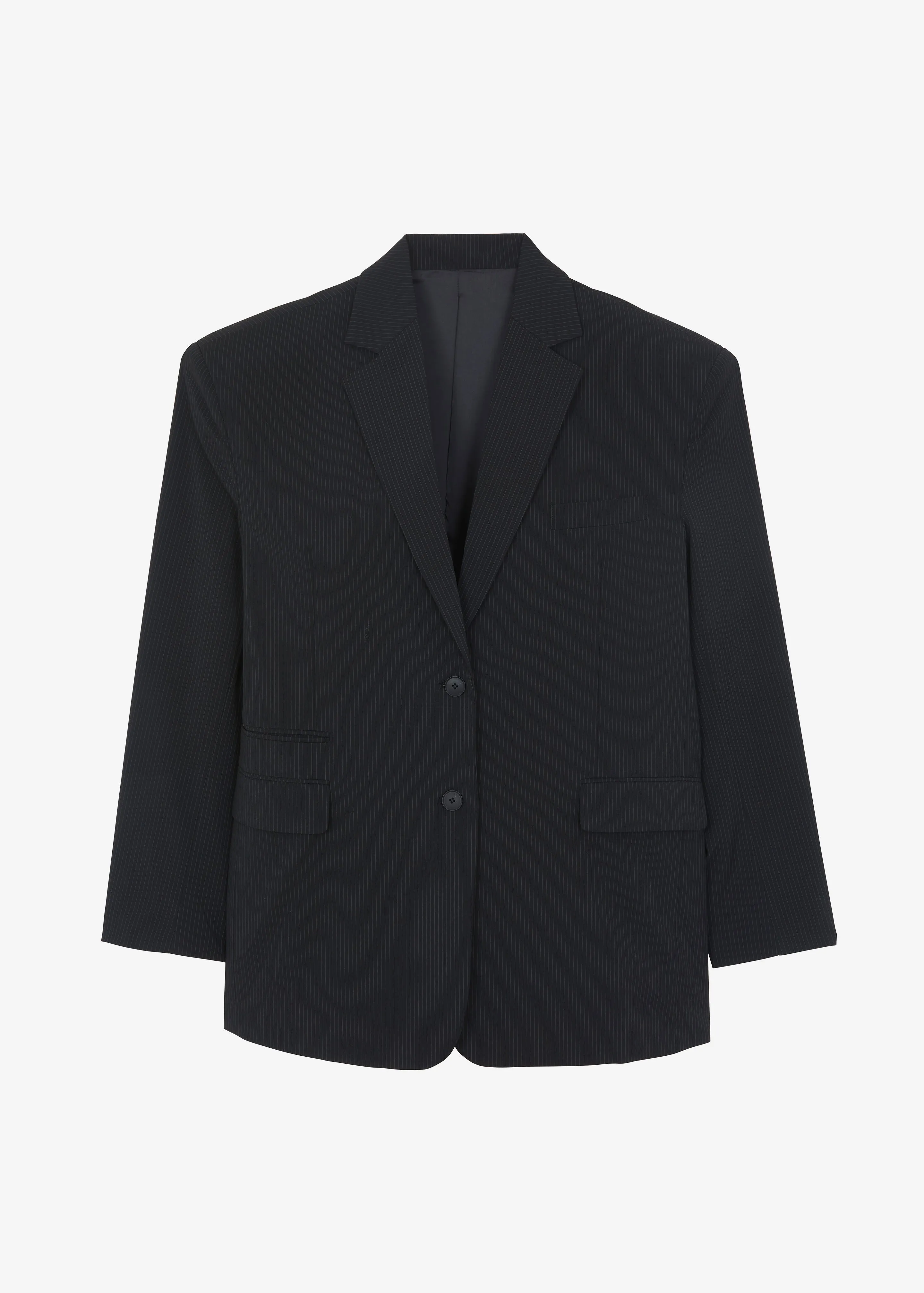 Wilma Blazer - Black Pinstripe