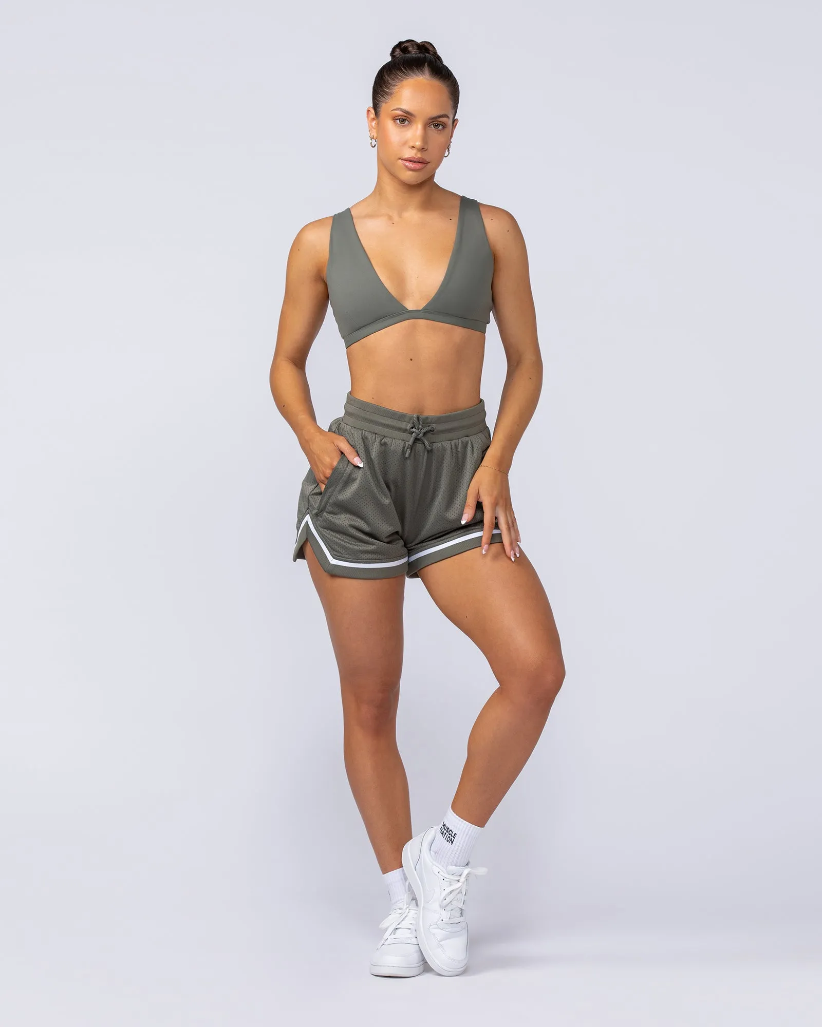 Womens 3" Basketball Shorts - Ivy