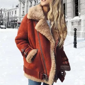 Women's Cozy Winter Warm Jacket | Buckle Accent