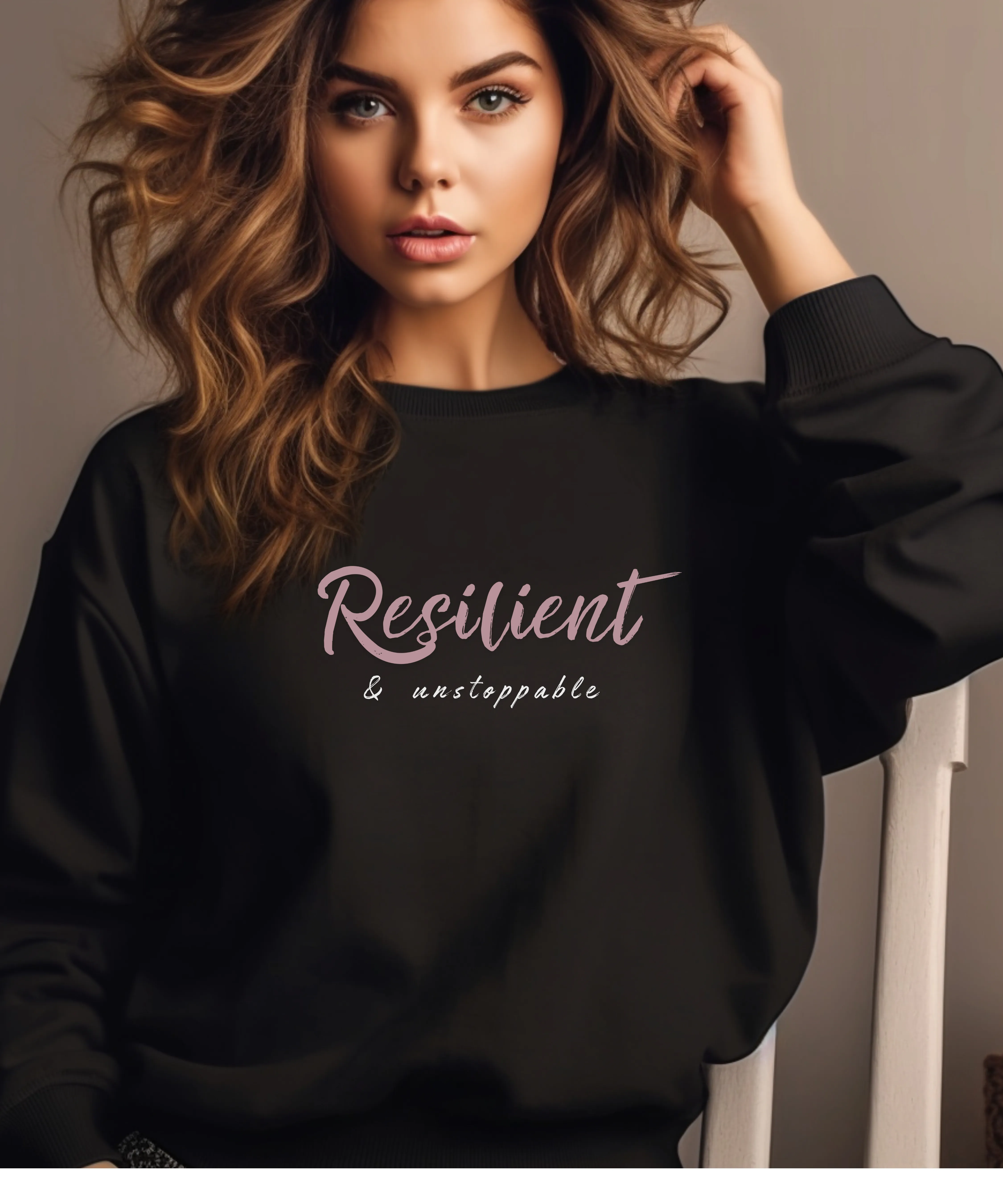 Women’s Crewneck Sweatshirt – Resilient & Motivational Unisex Pullover