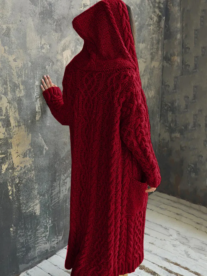 Women's Fashion Hooded Long Sweater Cardigan