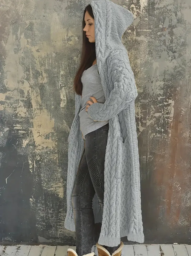 Women's Fashion Hooded Long Sweater Cardigan