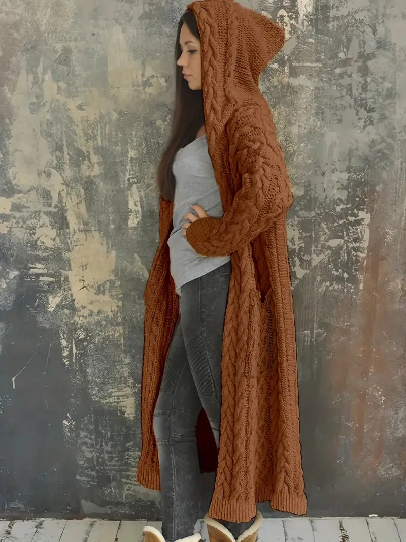 Women's Fashion Hooded Long Sweater Cardigan