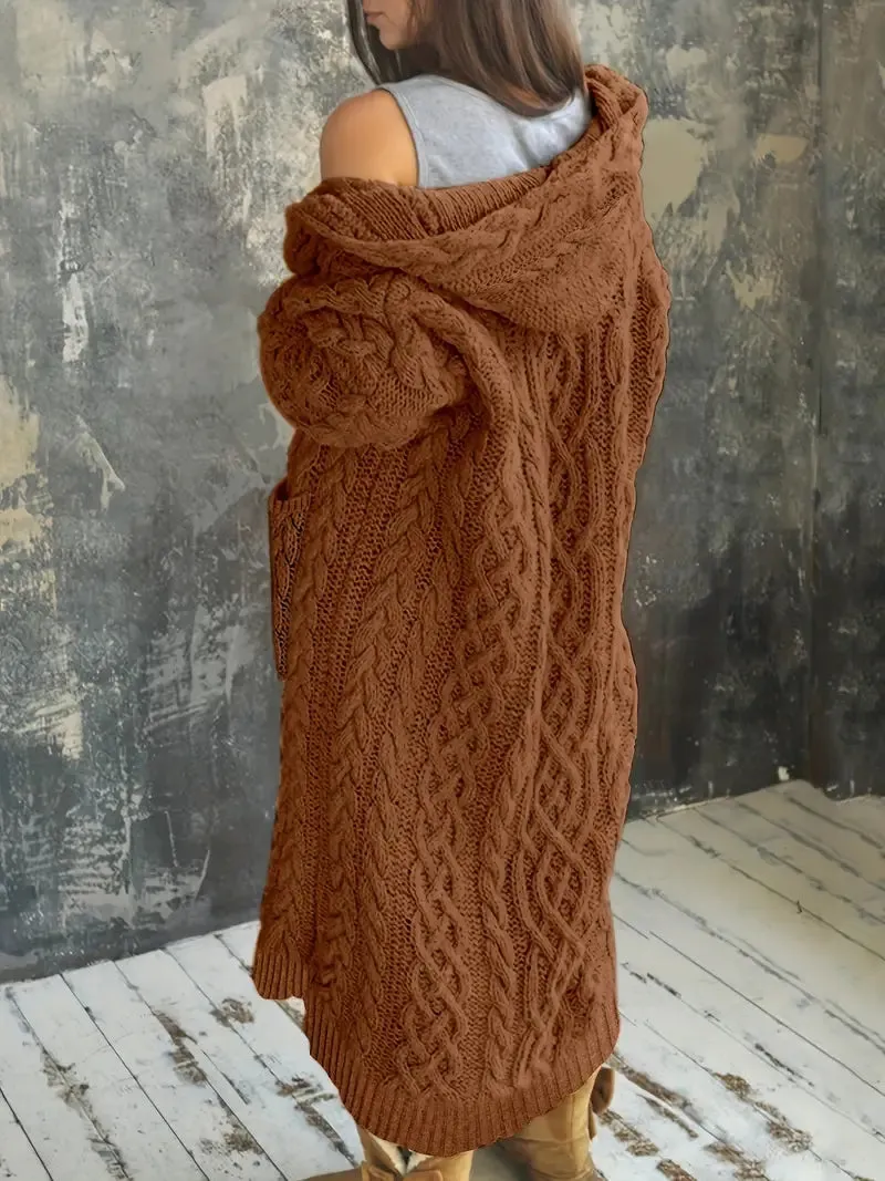 Women's Fashion Hooded Long Sweater Cardigan