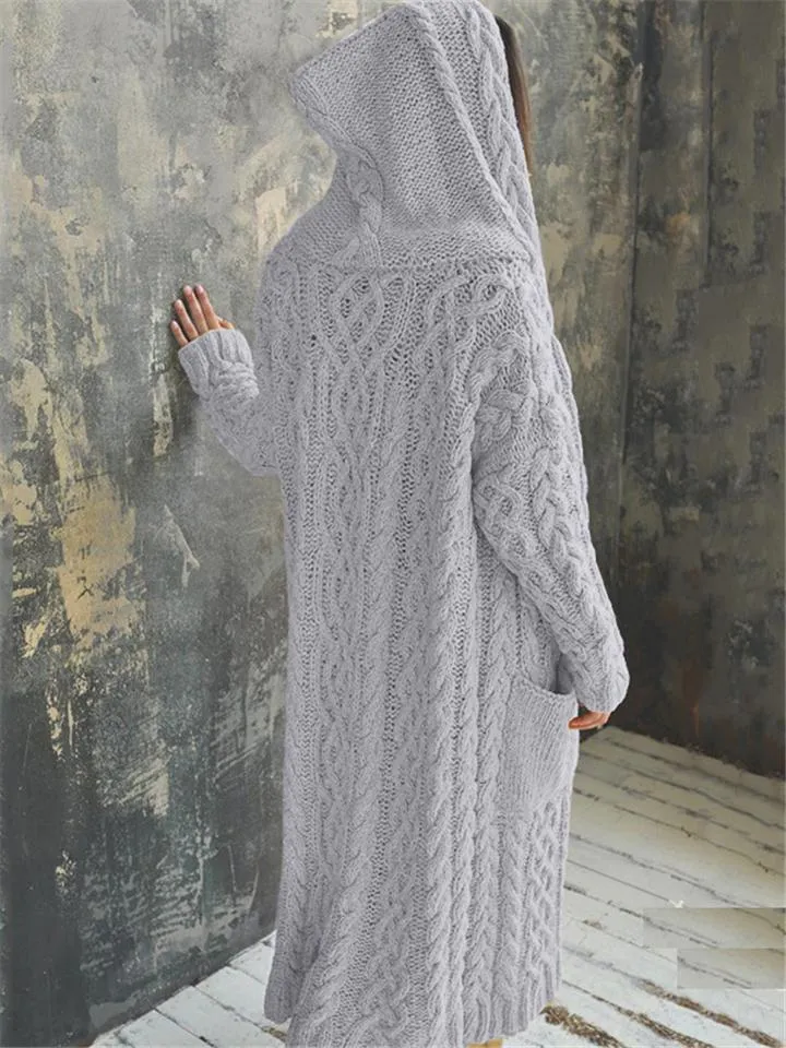 Women's Fashion Hooded Long Sweater Cardigan