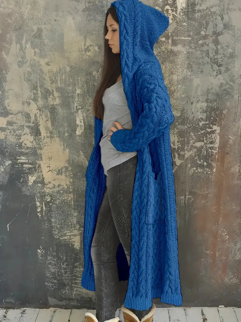 Women's Fashion Hooded Long Sweater Cardigan