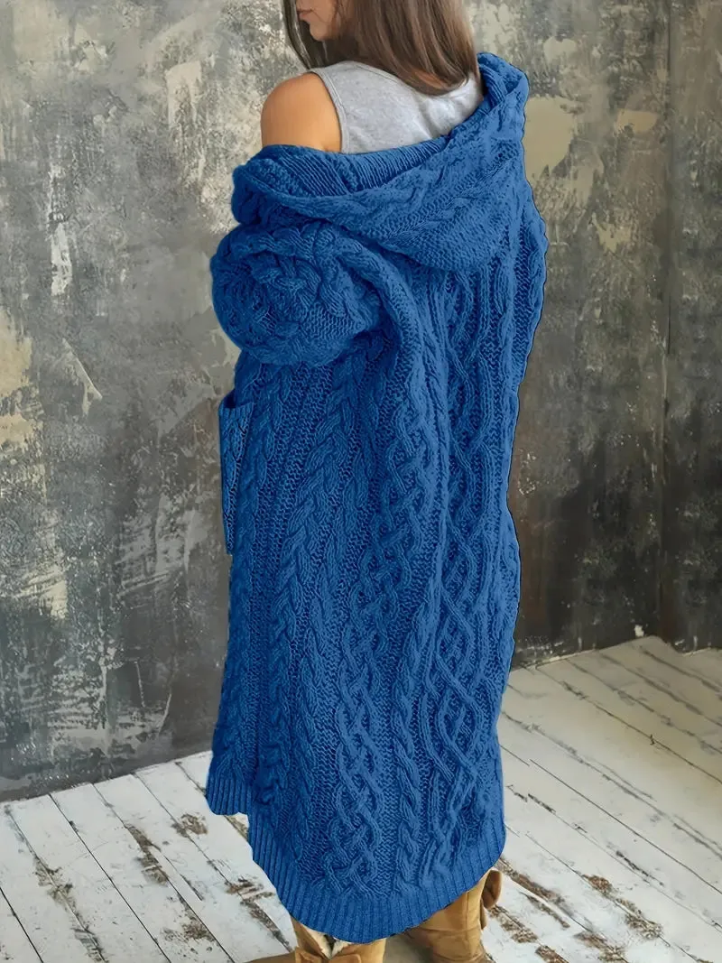 Women's Fashion Hooded Long Sweater Cardigan