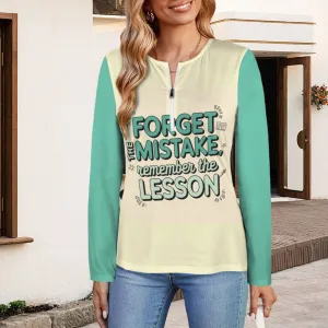 Women's Long Sleeve Zip Front T-Shirt