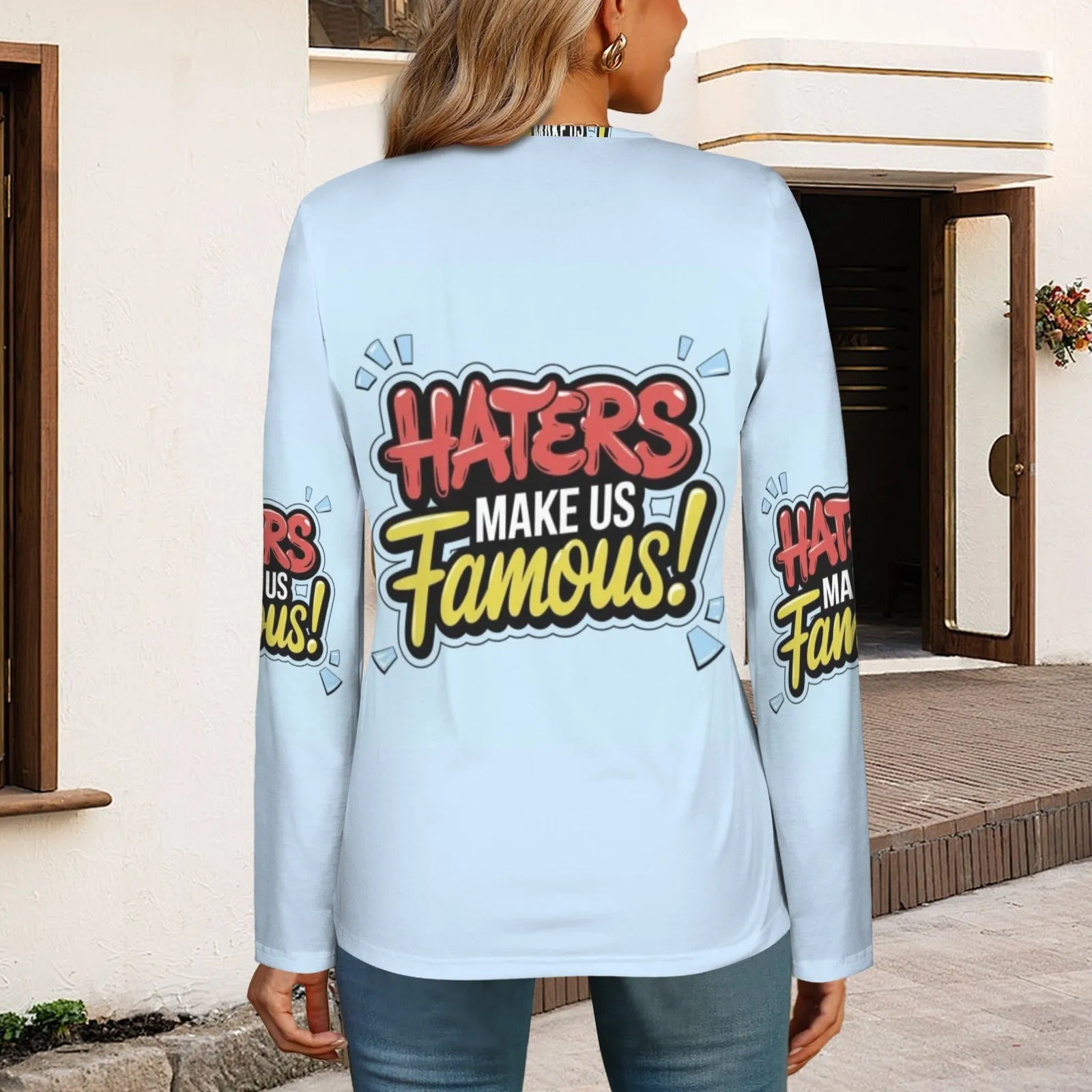 Women's Long Sleeve Zip Front T-Shirt